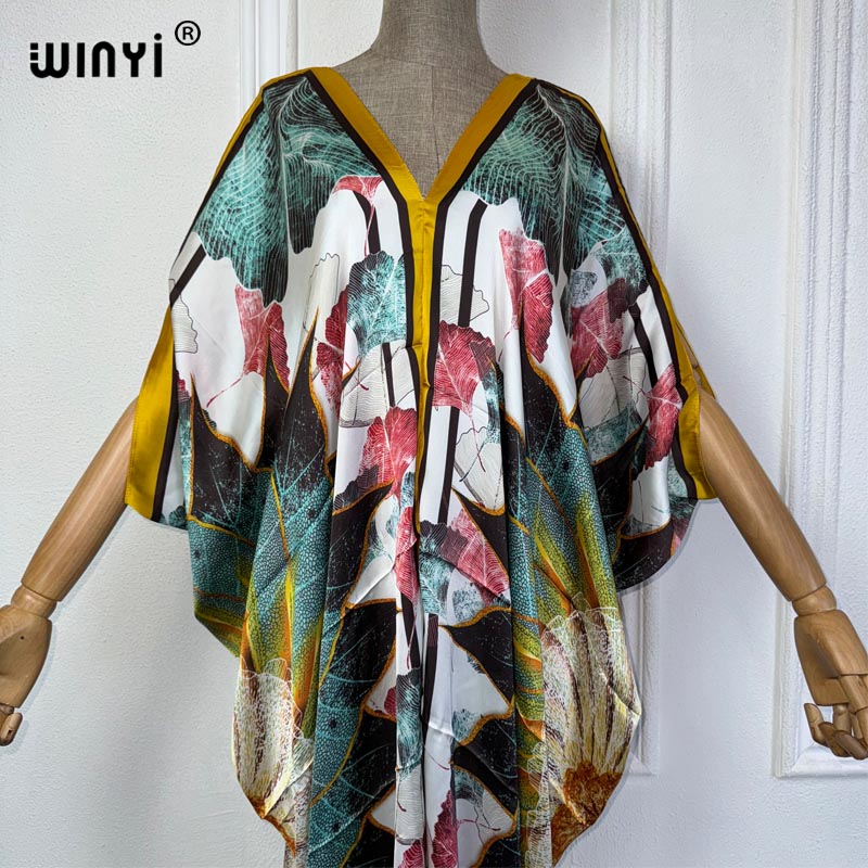 WINYI 아프리카 V넥 원피스 프린트 비치 웨어, 여 - Robe Silk Women 리뷰 및 가격